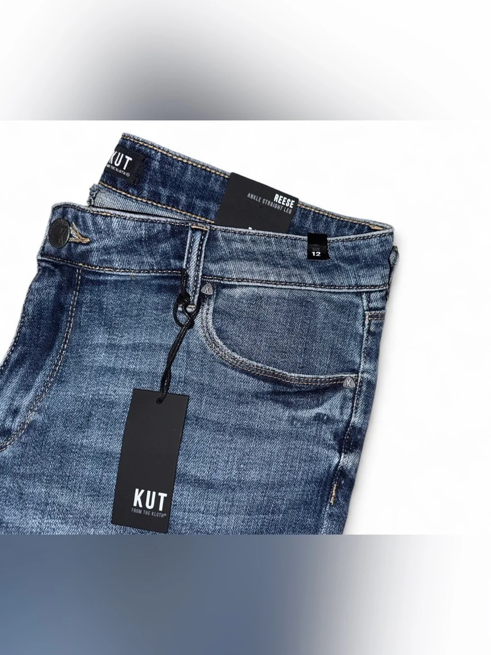 KUT from the Kloth Reese Ankle Straight Leg Jeans Size 12